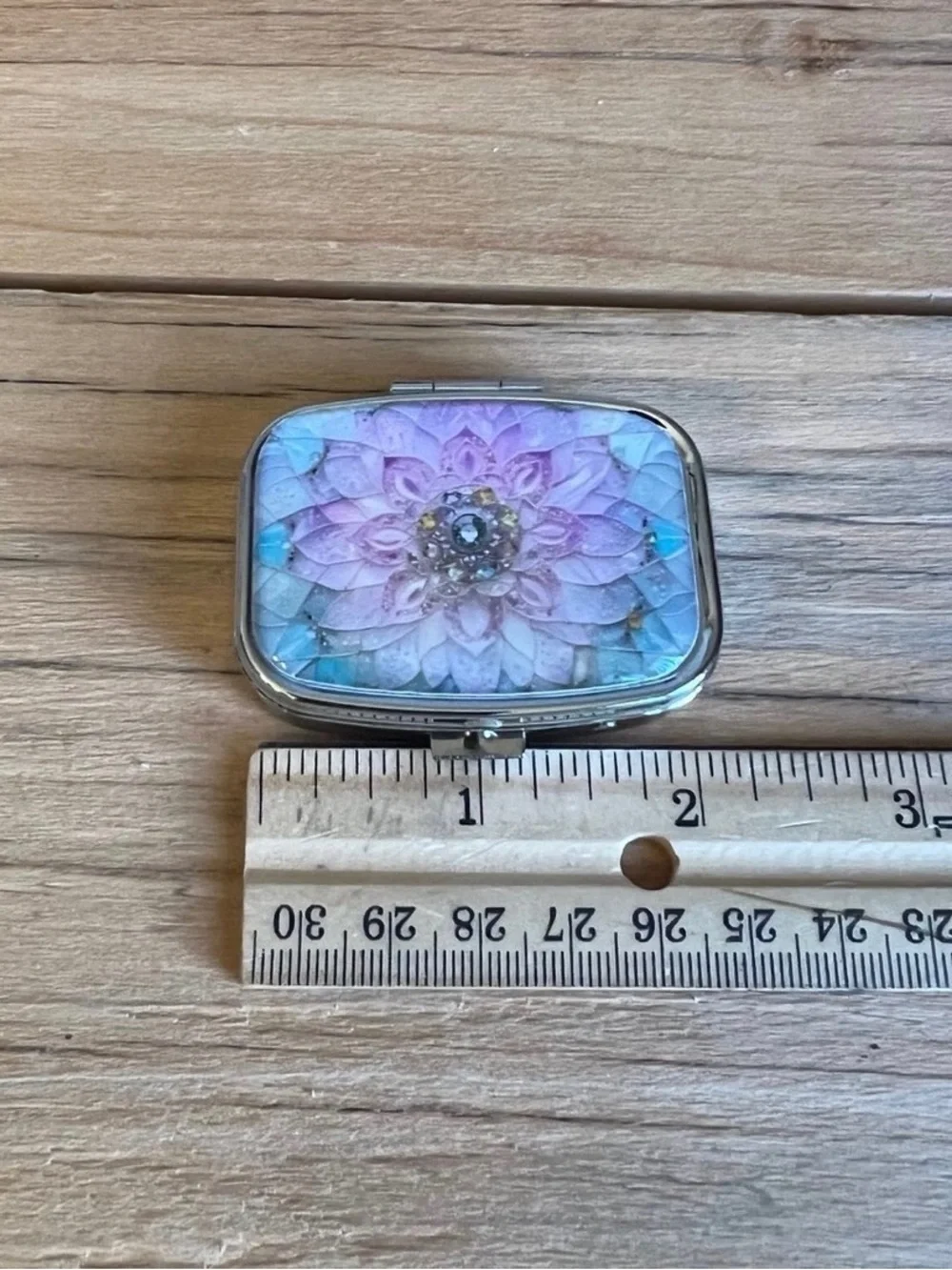 Floral Pastel Purse Pill Box/Travel Jewelry-Pinks Blues and Greens